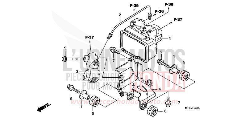ABS MODULATOR for Shadow Aero CANDY BLAZE ORANGE (YR196) from 2010